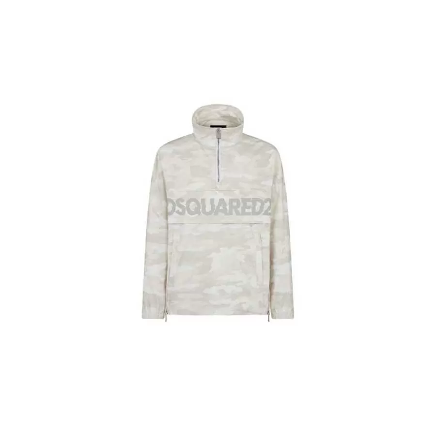 Anorak Demi-Zippé D2 Blanc Camouflage Dsquared2 Homme | Toulouse