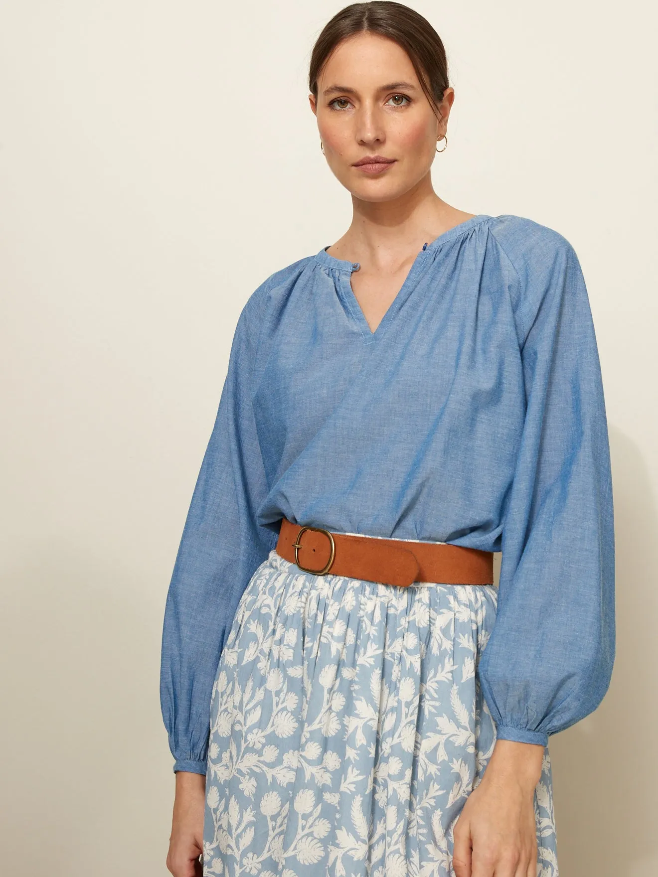 Blouse femme chambray light