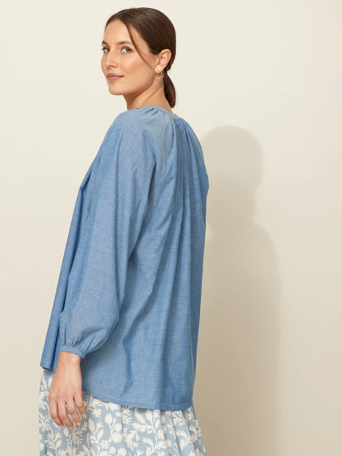 Blouse femme chambray light