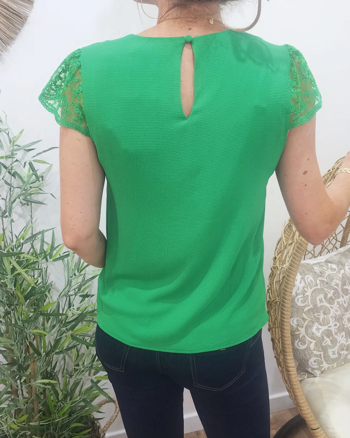 Blouse femme verte Agata