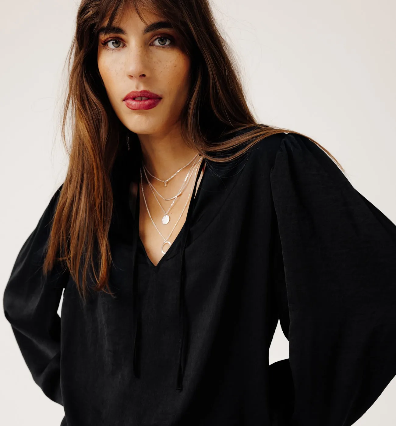 Blouse soyeuse Femme - Noir