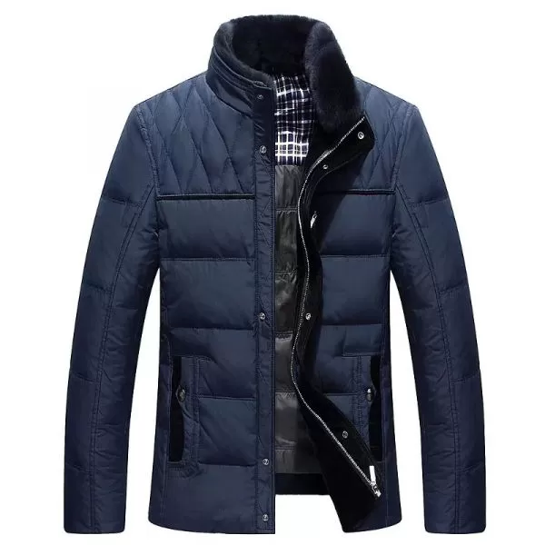 Blouson hiver homme avec col doublé velours et empiècement dos