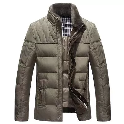 Blouson hiver homme avec col doublé velours et empiècement dos