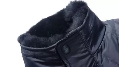 Blouson hiver homme matelassé avec col fourrure épaisse