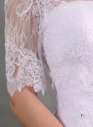 Boléro dentelle mariée manche courte