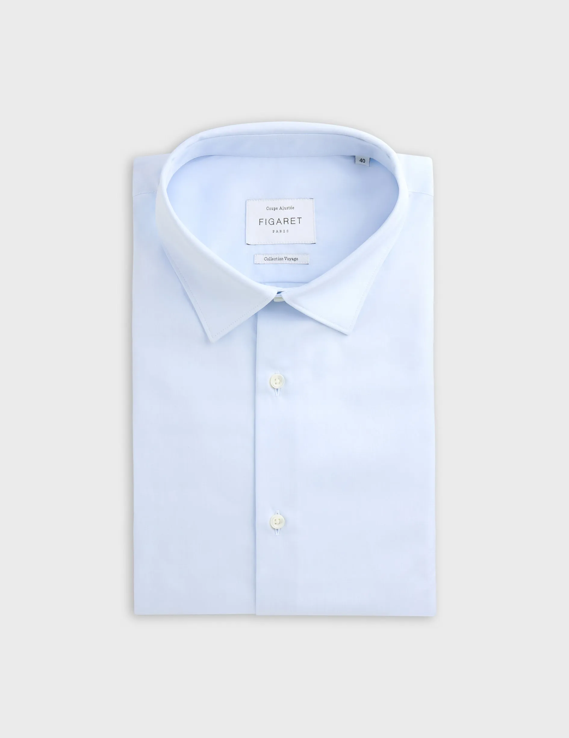 Chemise ajustée infroissable bleue