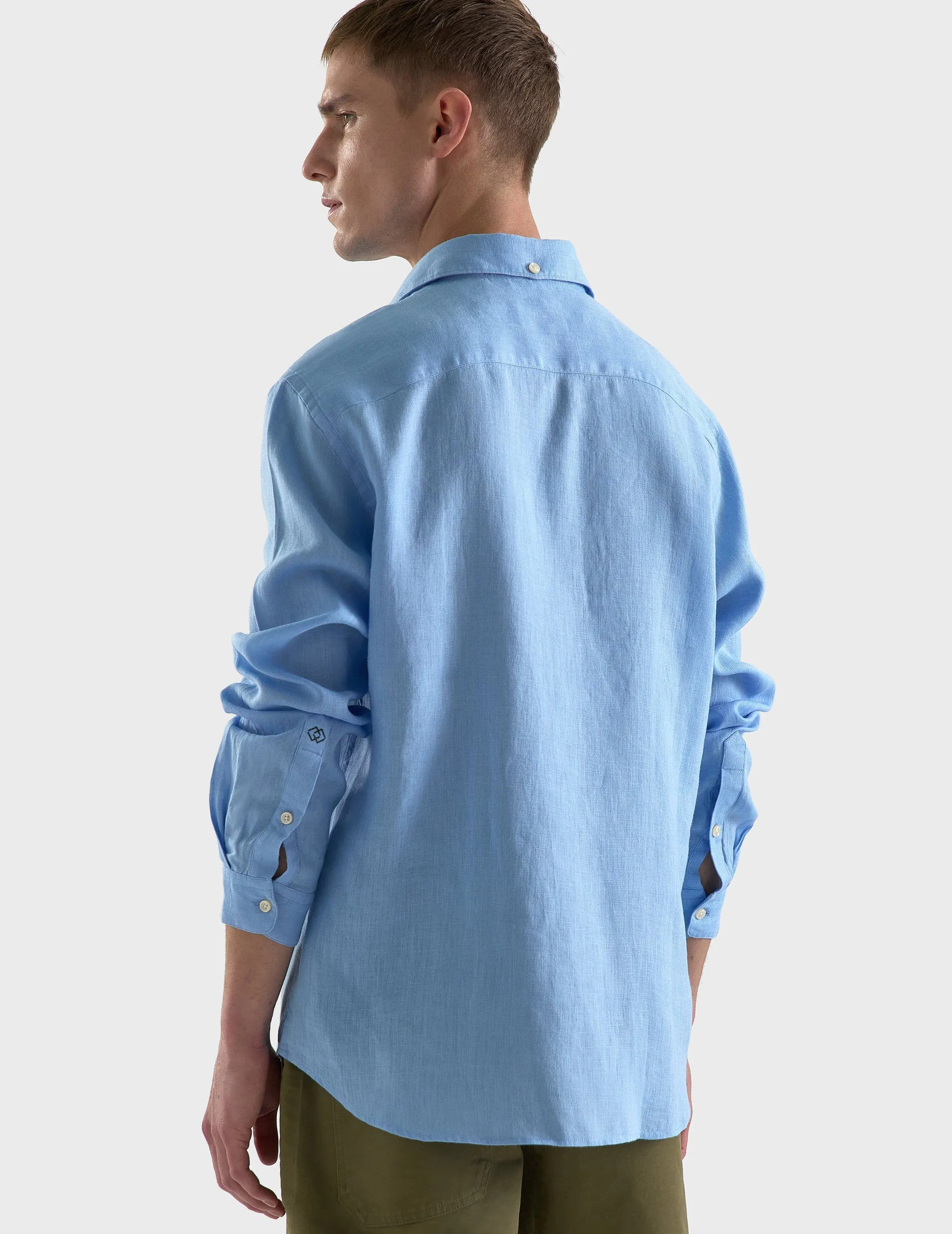 Chemise Aristote en lin bleu clair