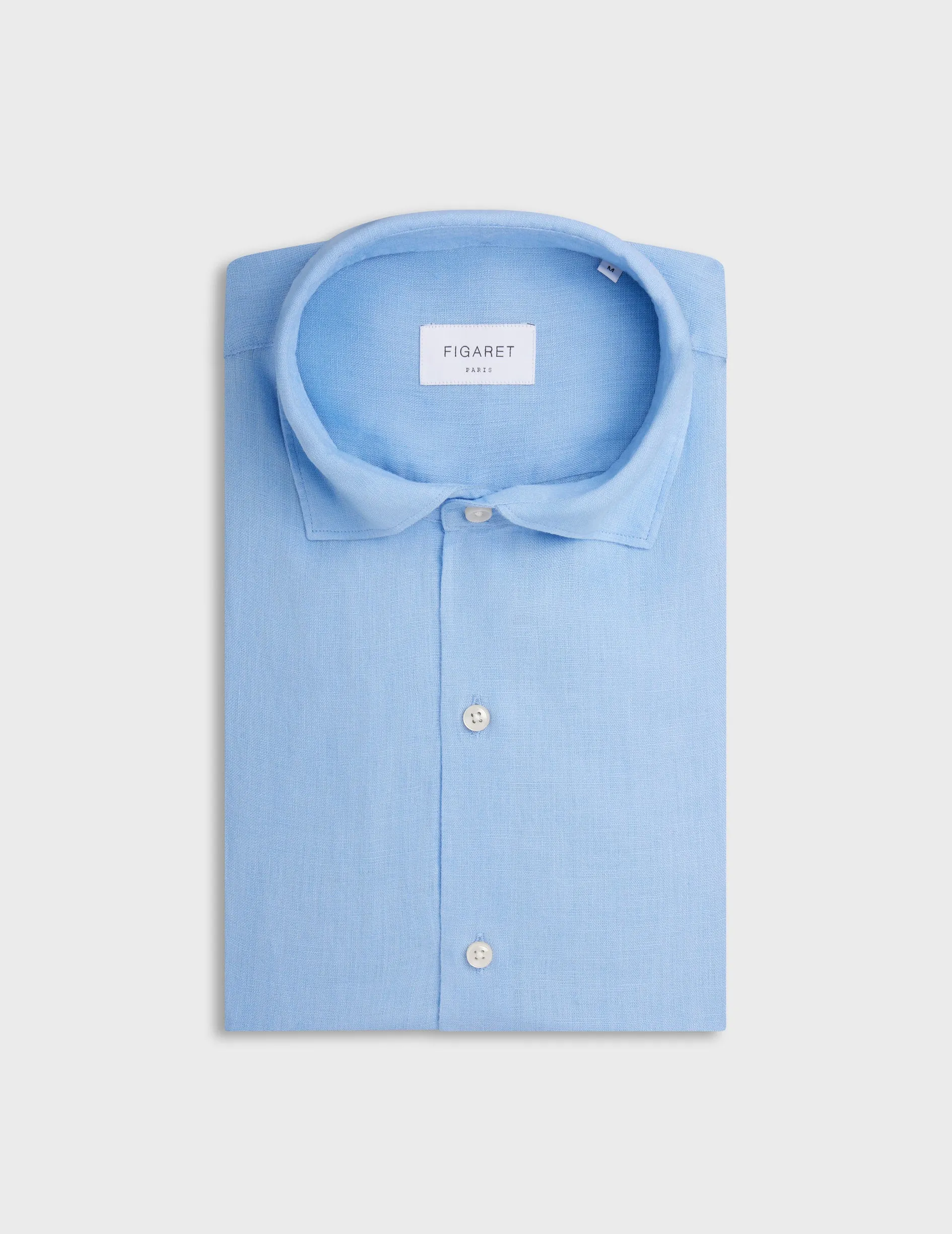 Chemise Aristote en lin bleu clair