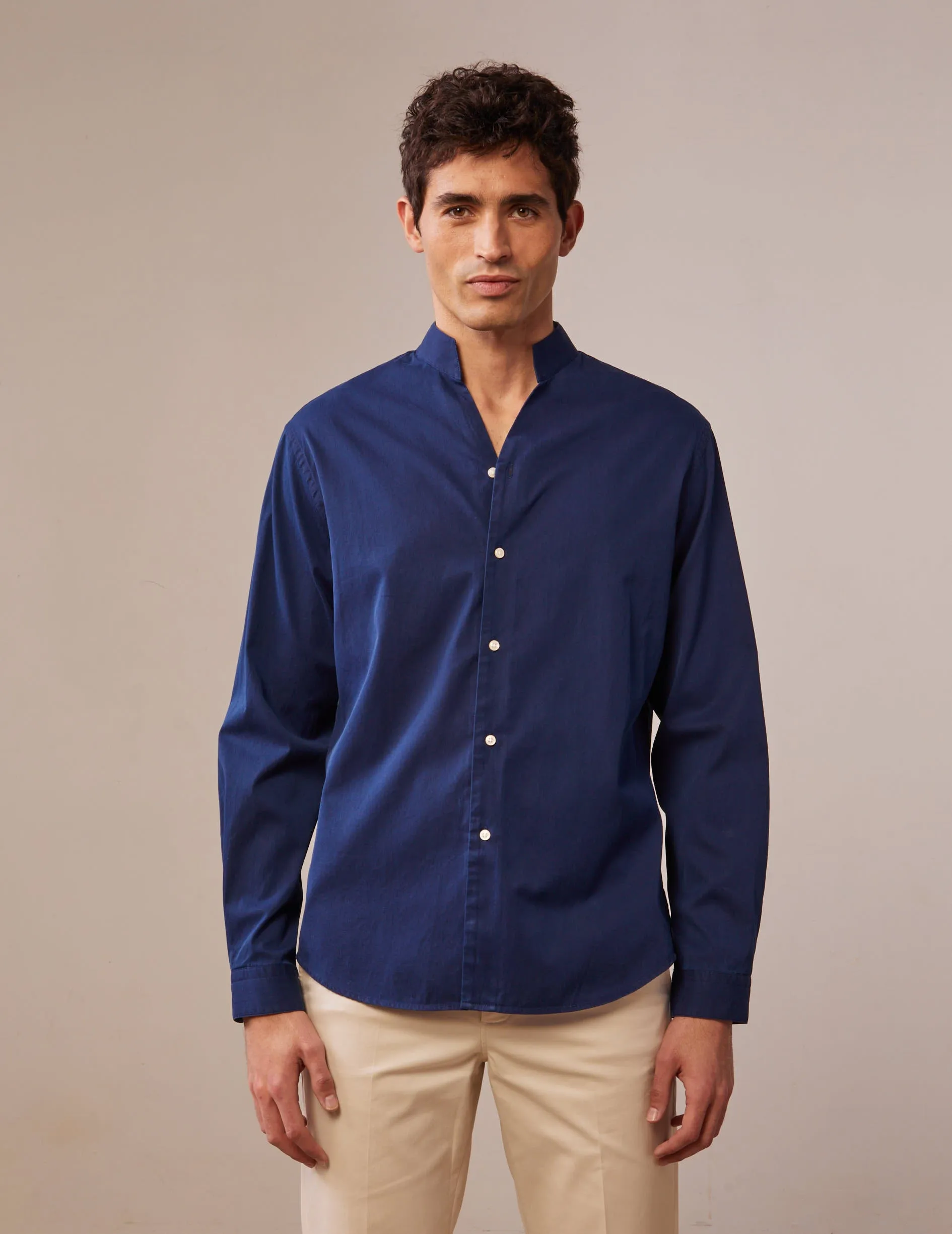 Chemise Carl en denim bleu