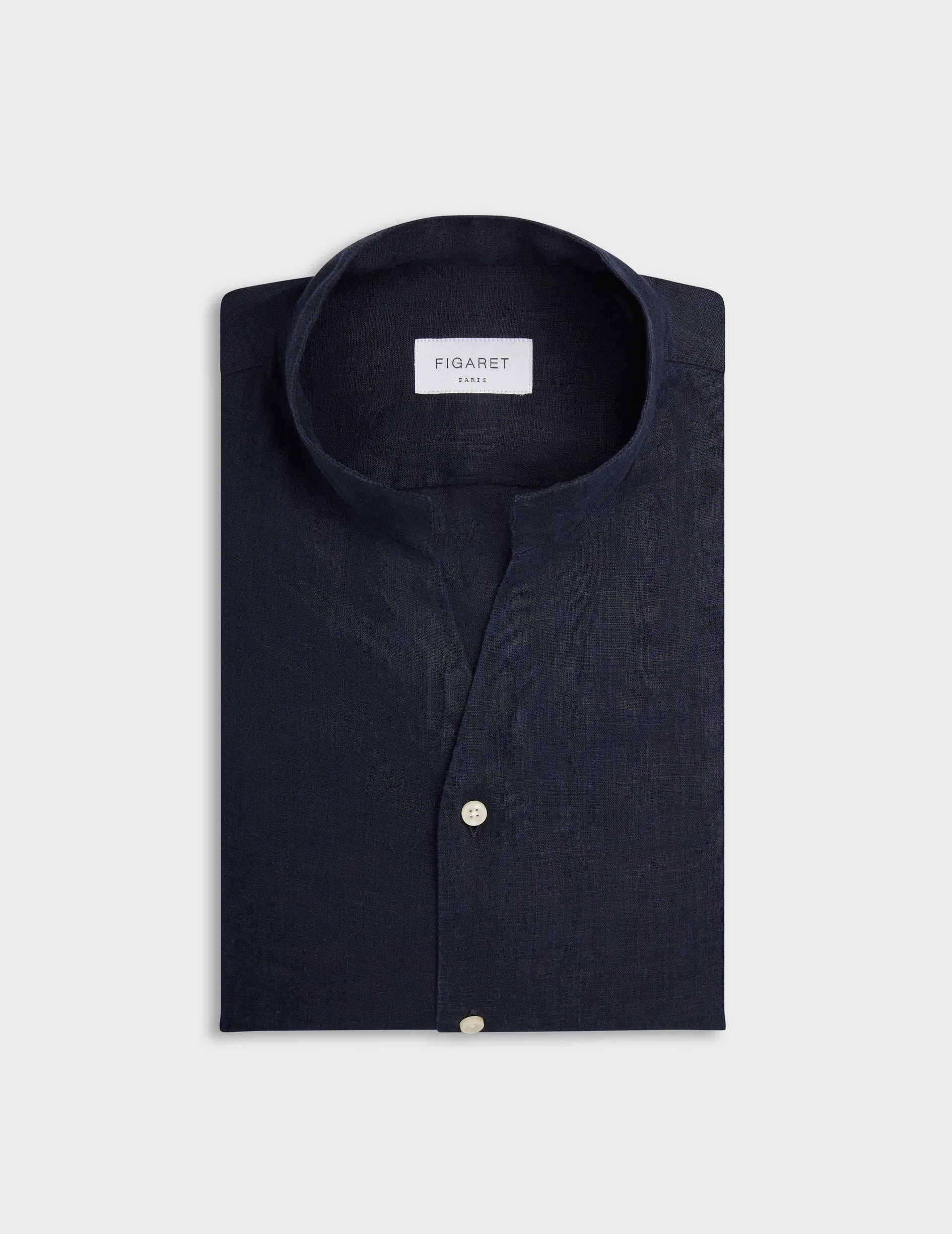 Chemise Carl en lin bleu marine