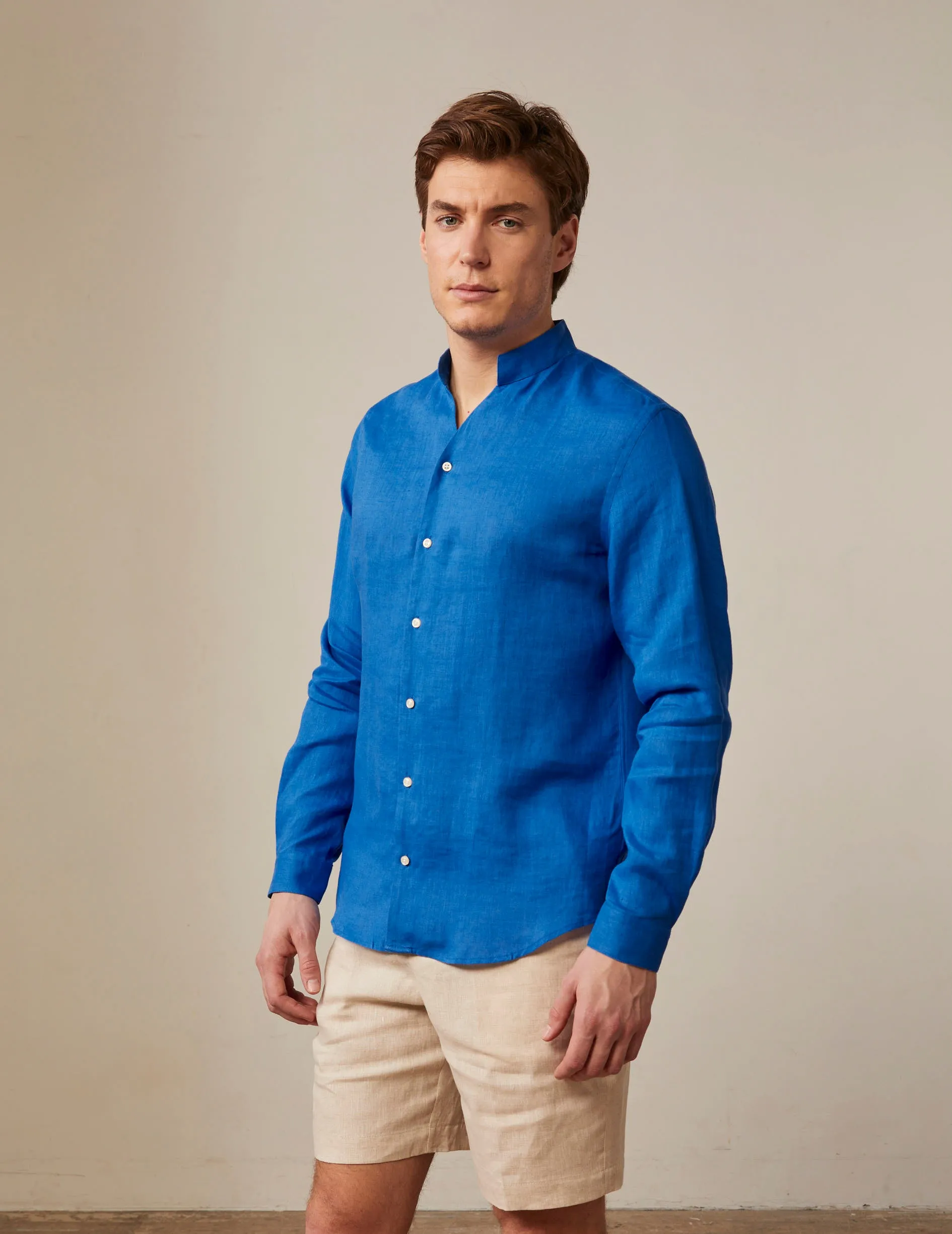 Chemise Carl en lin bleu