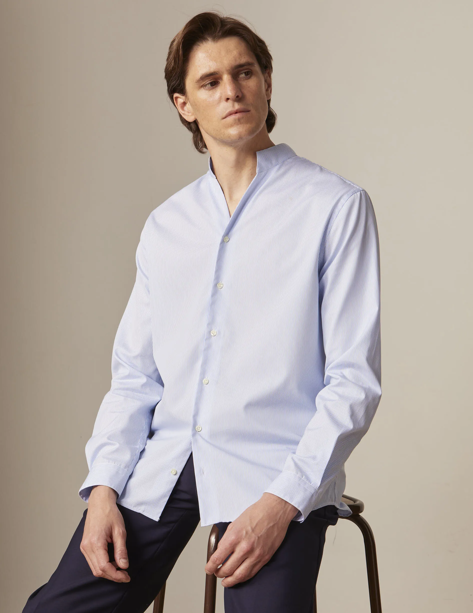 Chemise carl rayée bleue