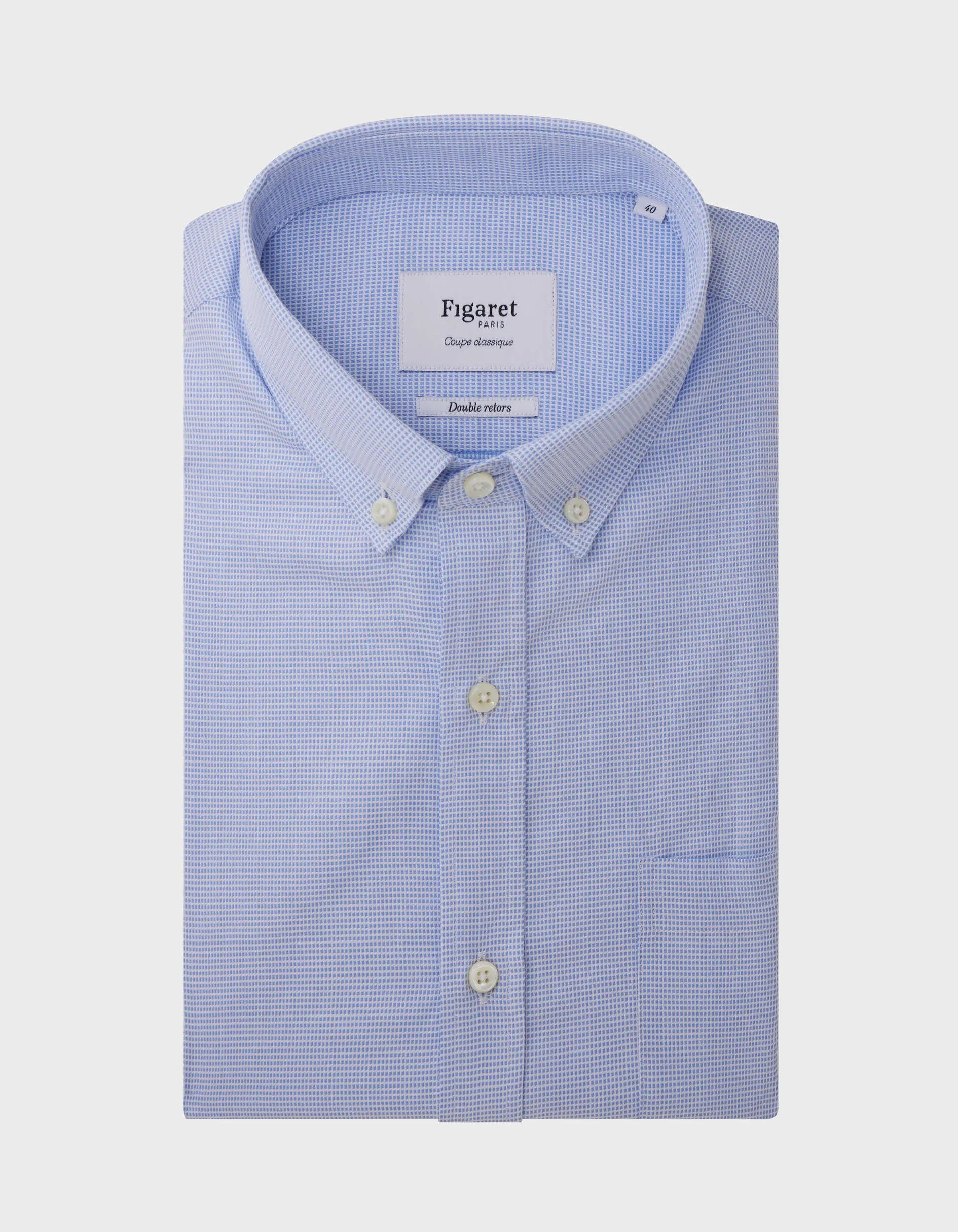 Chemise Classique manches courtes bleu