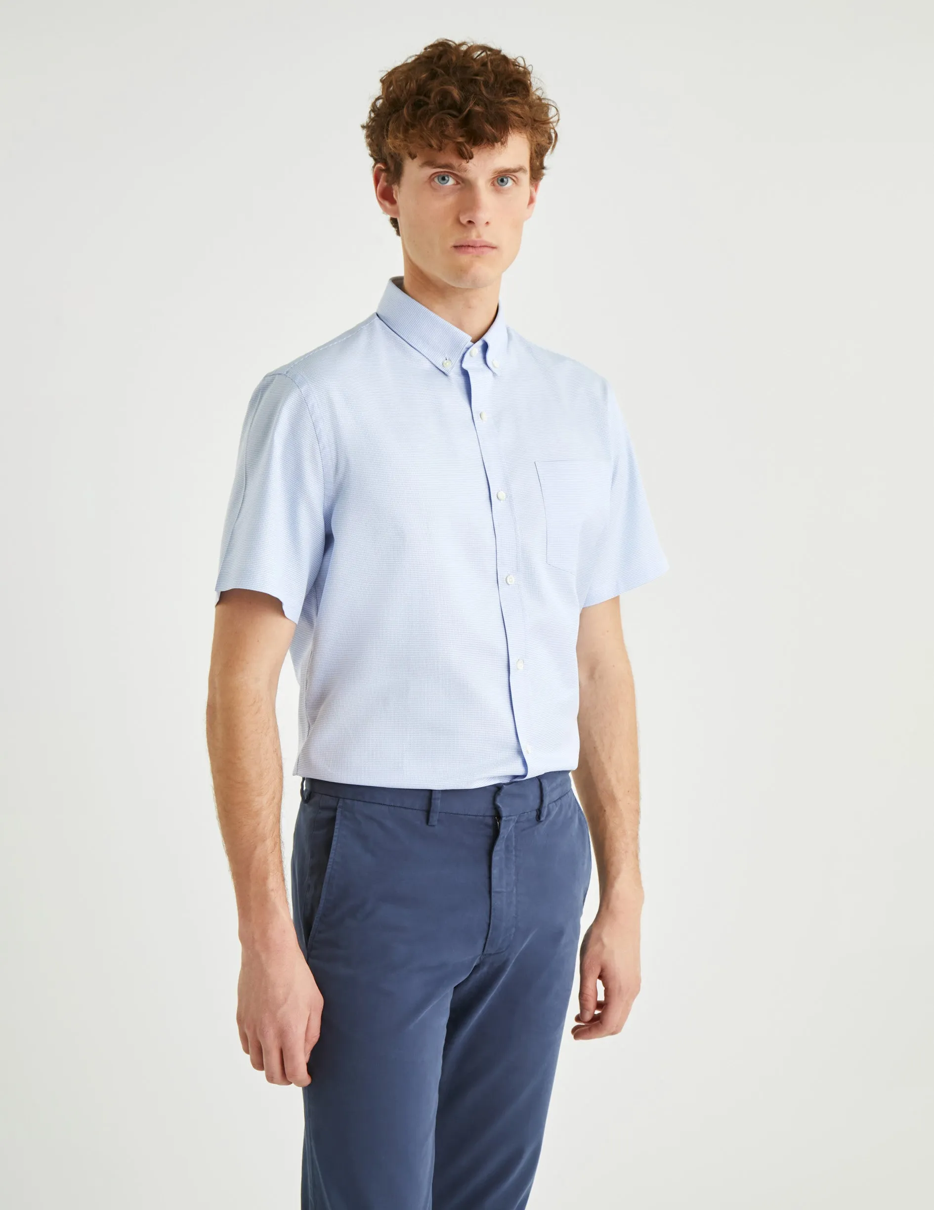 Chemise Classique manches courtes bleu