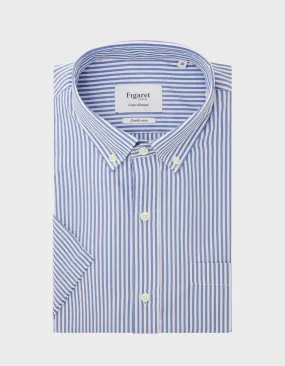 Chemise Classique manches courtes rayée bleue