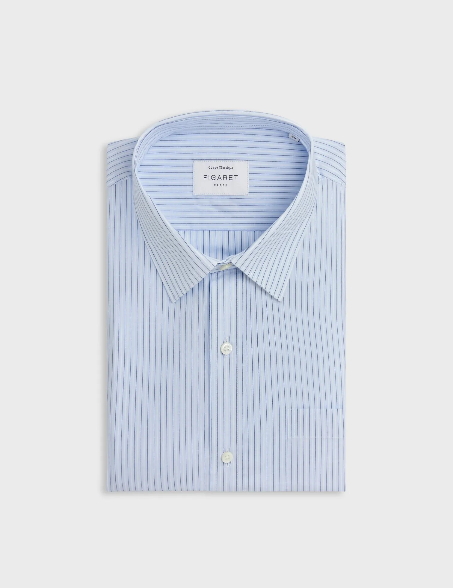 Chemise classique rayée bleu clair