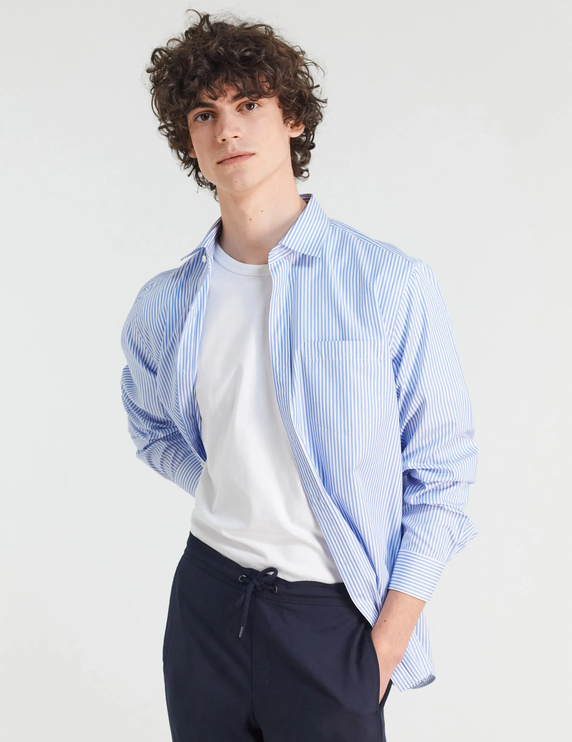 Chemise Classique rayée bleue