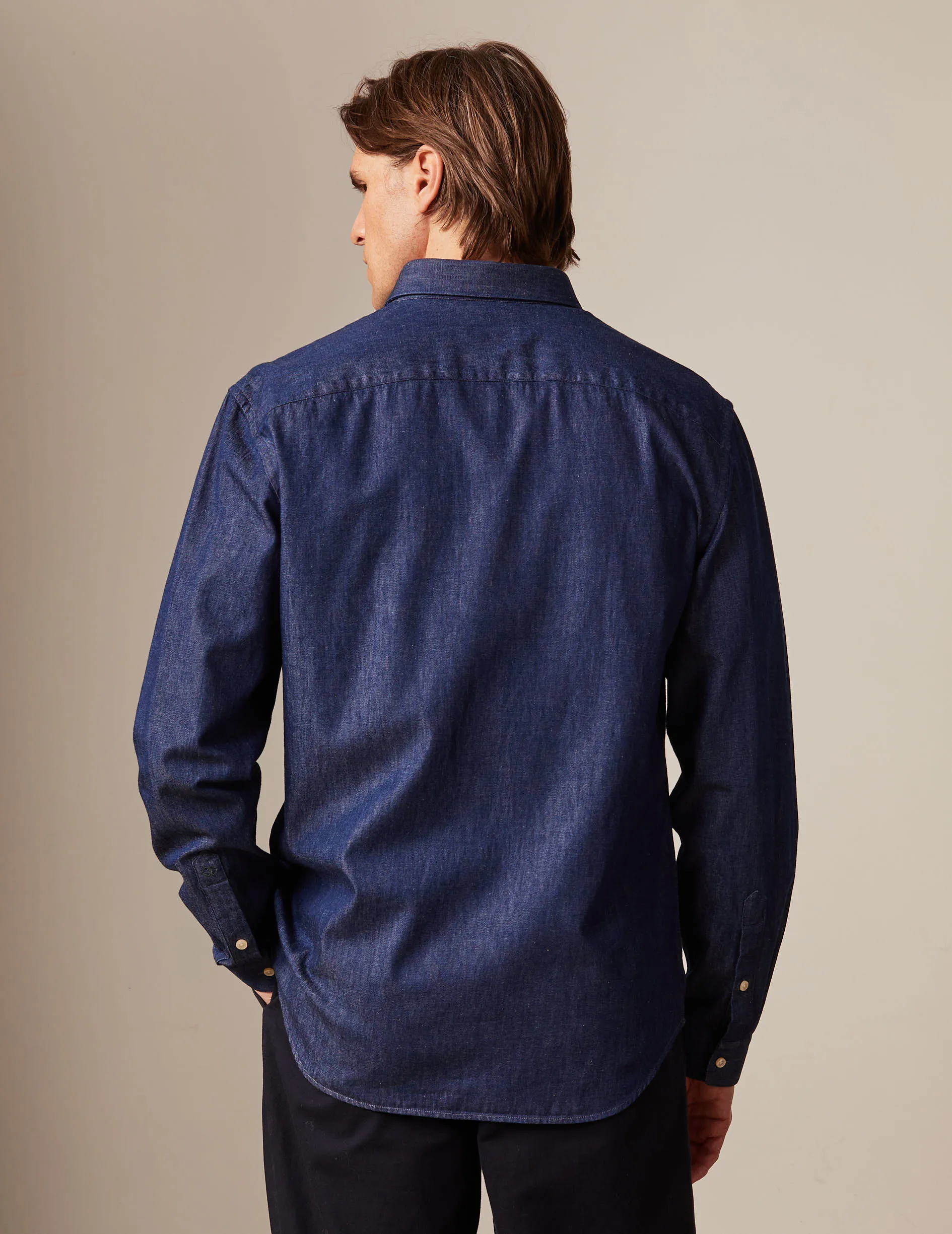 Chemise gabriel en denim bleu marine