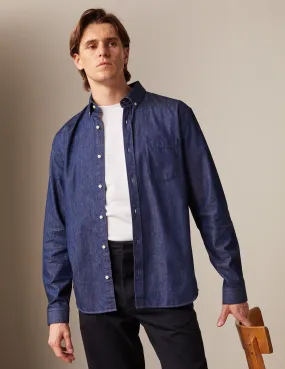 Chemise gabriel en denim bleu marine