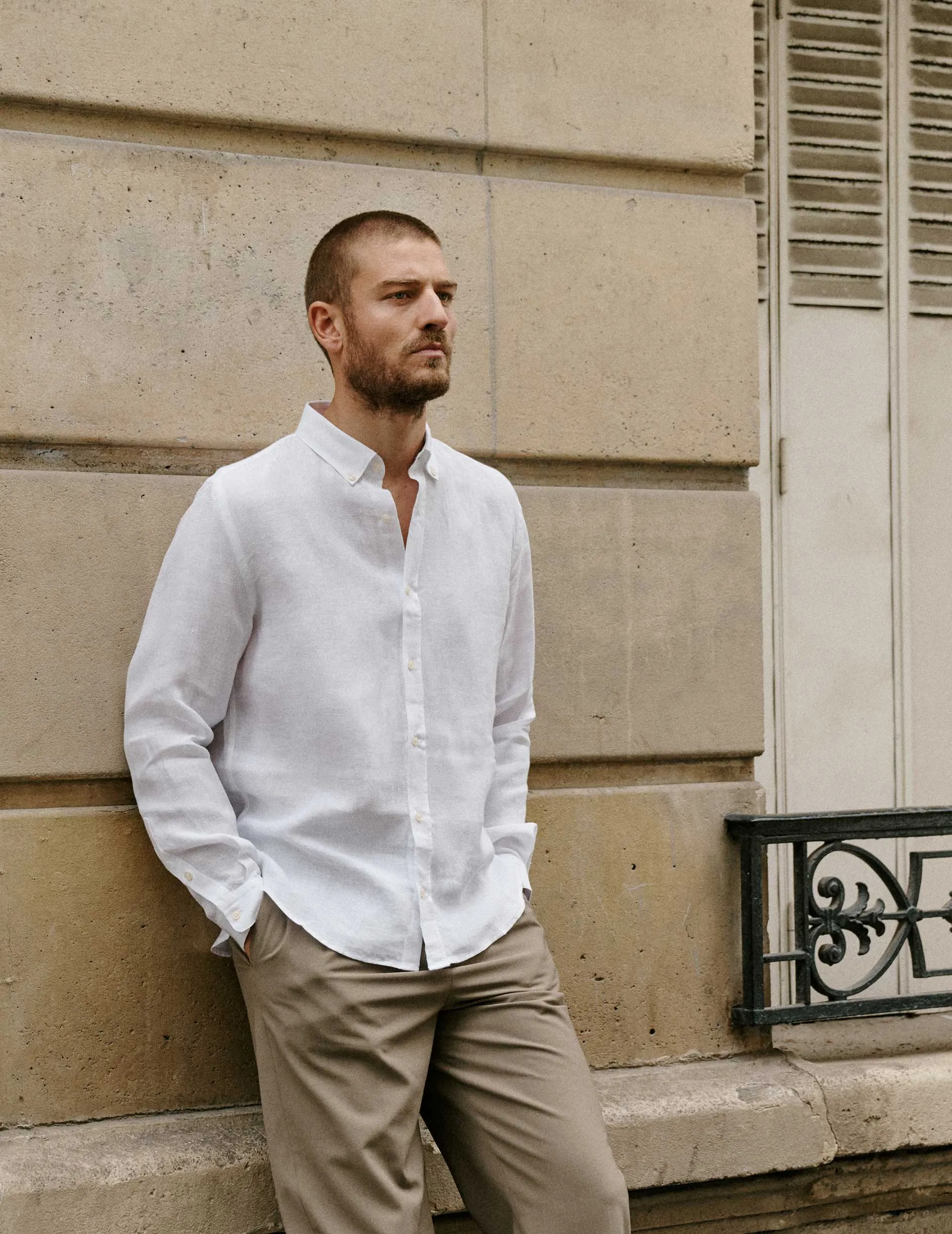 Chemise Gaspard en lin blanc