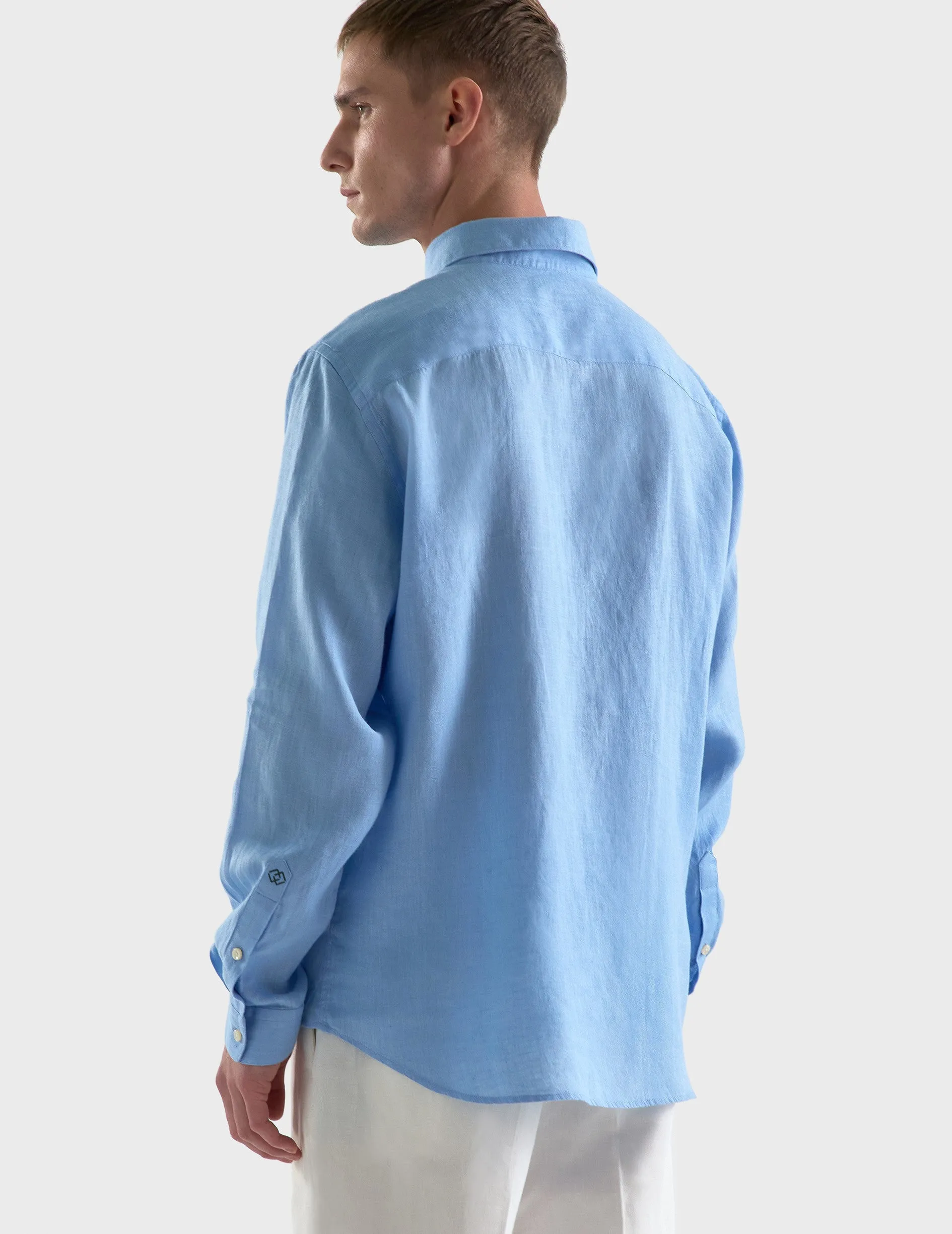 Chemise Gaspard en lin bleu