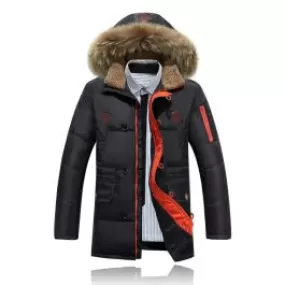 Doudoune capuche fourrure homme avec col shearling