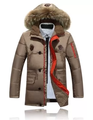 Doudoune capuche fourrure homme avec col shearling