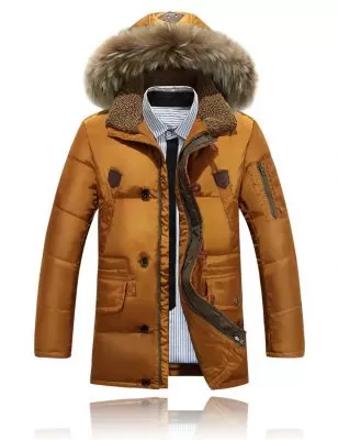 Doudoune capuche fourrure homme avec col shearling