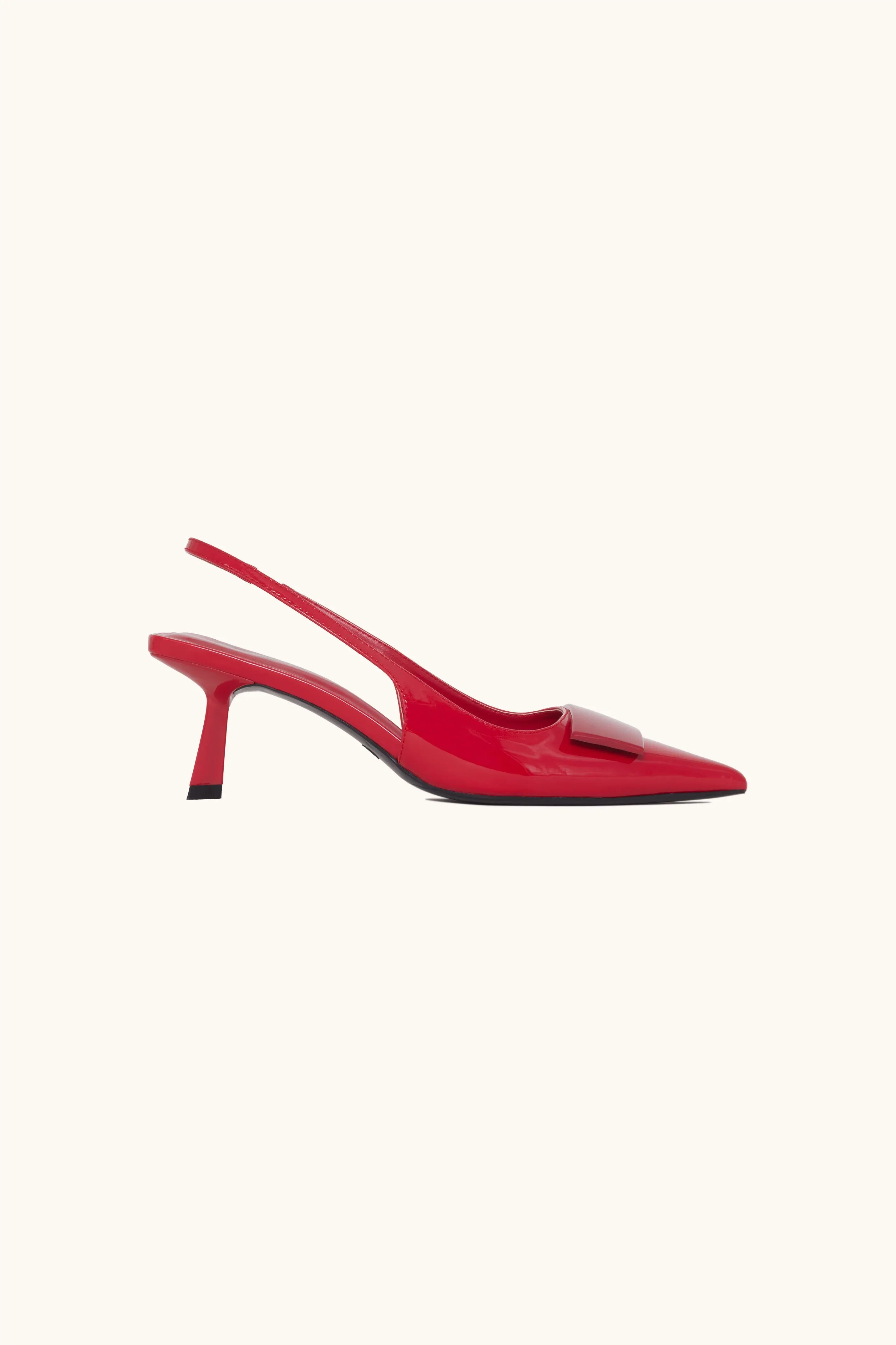 Escarpins slingback vernis rouge