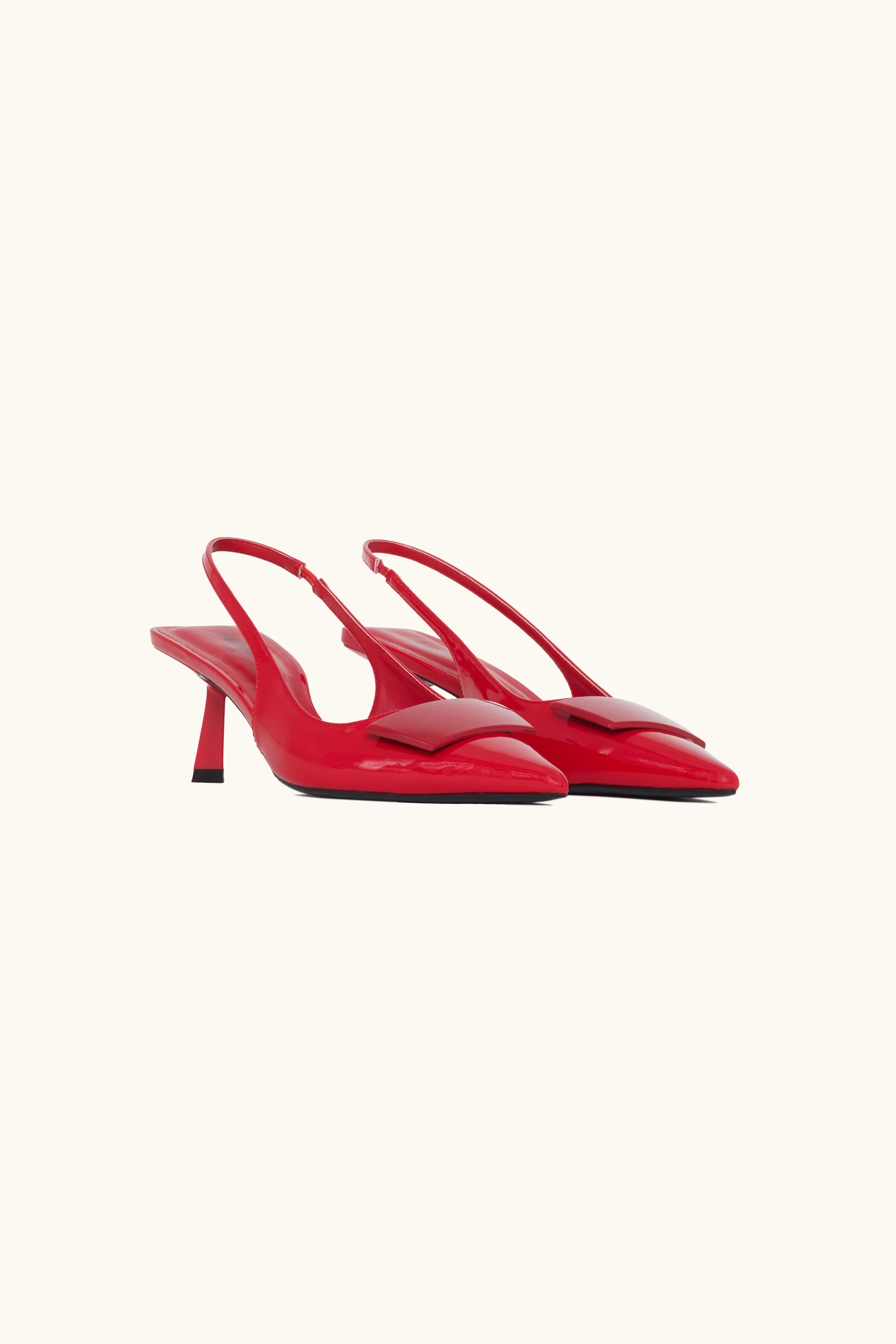 Escarpins slingback vernis rouge