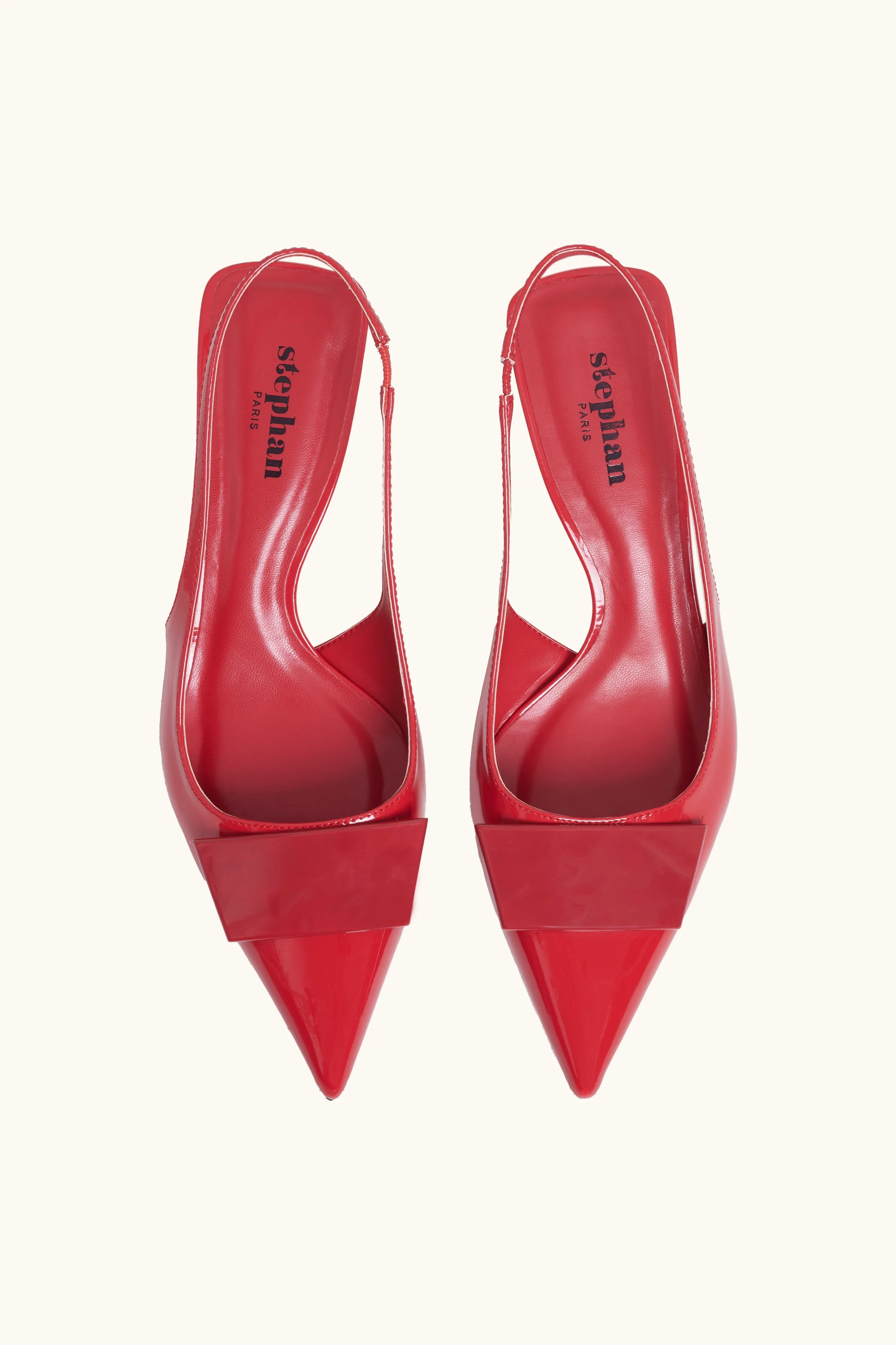 Escarpins slingback vernis rouge