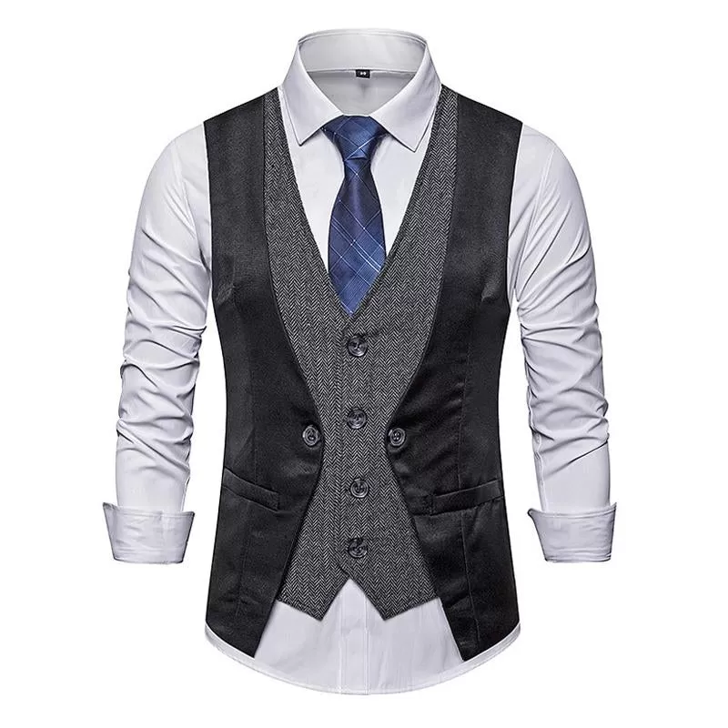 Faux Gilet de Costume deux Pièces pour Homme