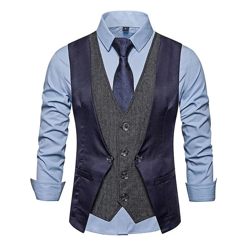 Faux Gilet de Costume deux Pièces pour Homme