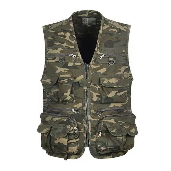 Gilet Camouflage Homme Vintage