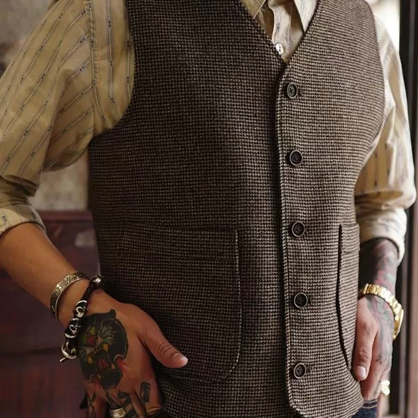 Gilet classique en tweed vintage