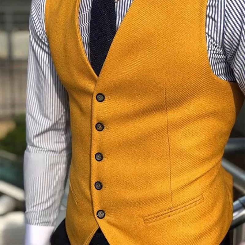 Gilet de costume couleur jaune vintage