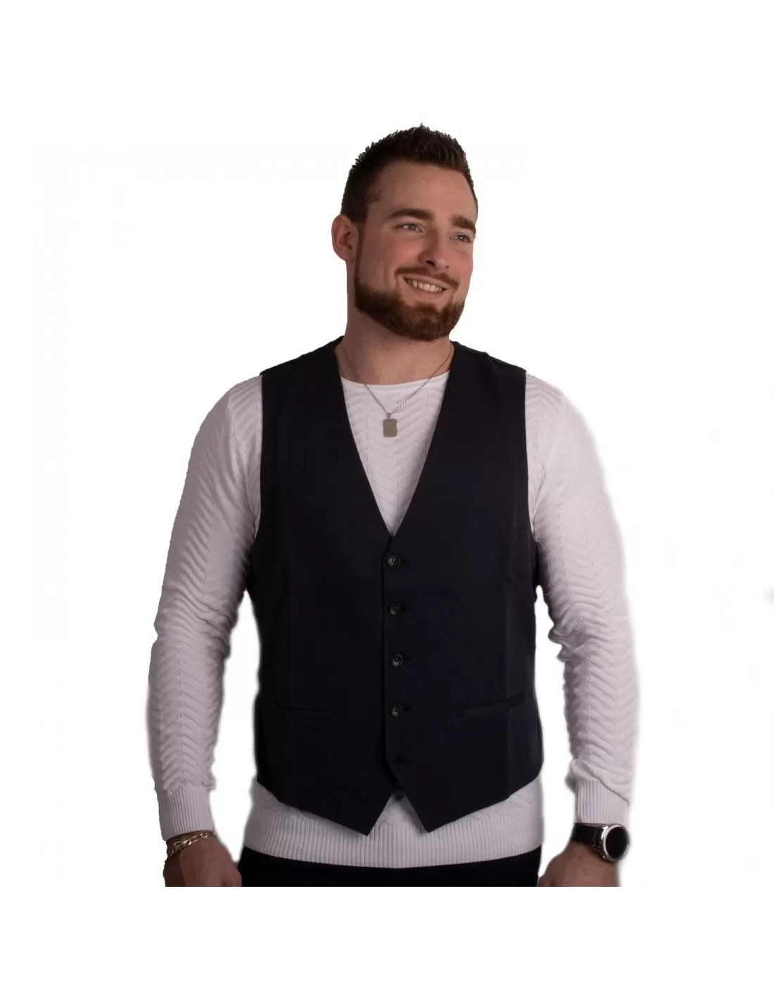 Gilet de costume homme tissu à boutons avant ceinture serrage arrière bolero