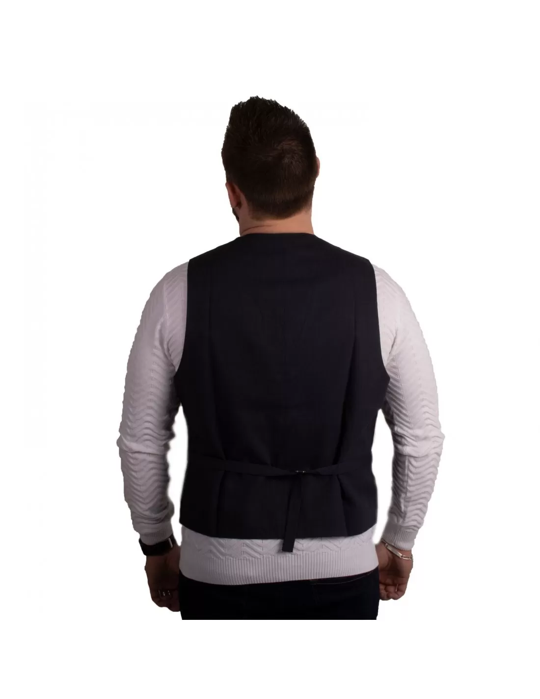 Gilet de costume homme tissu à boutons avant ceinture serrage arrière bolero