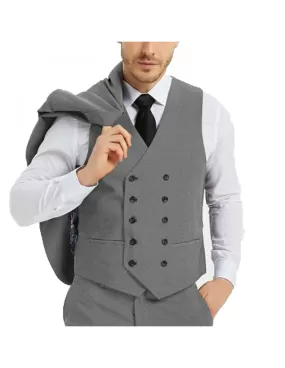 Gilet de costume homme veston double boutonnière ceinture arrière