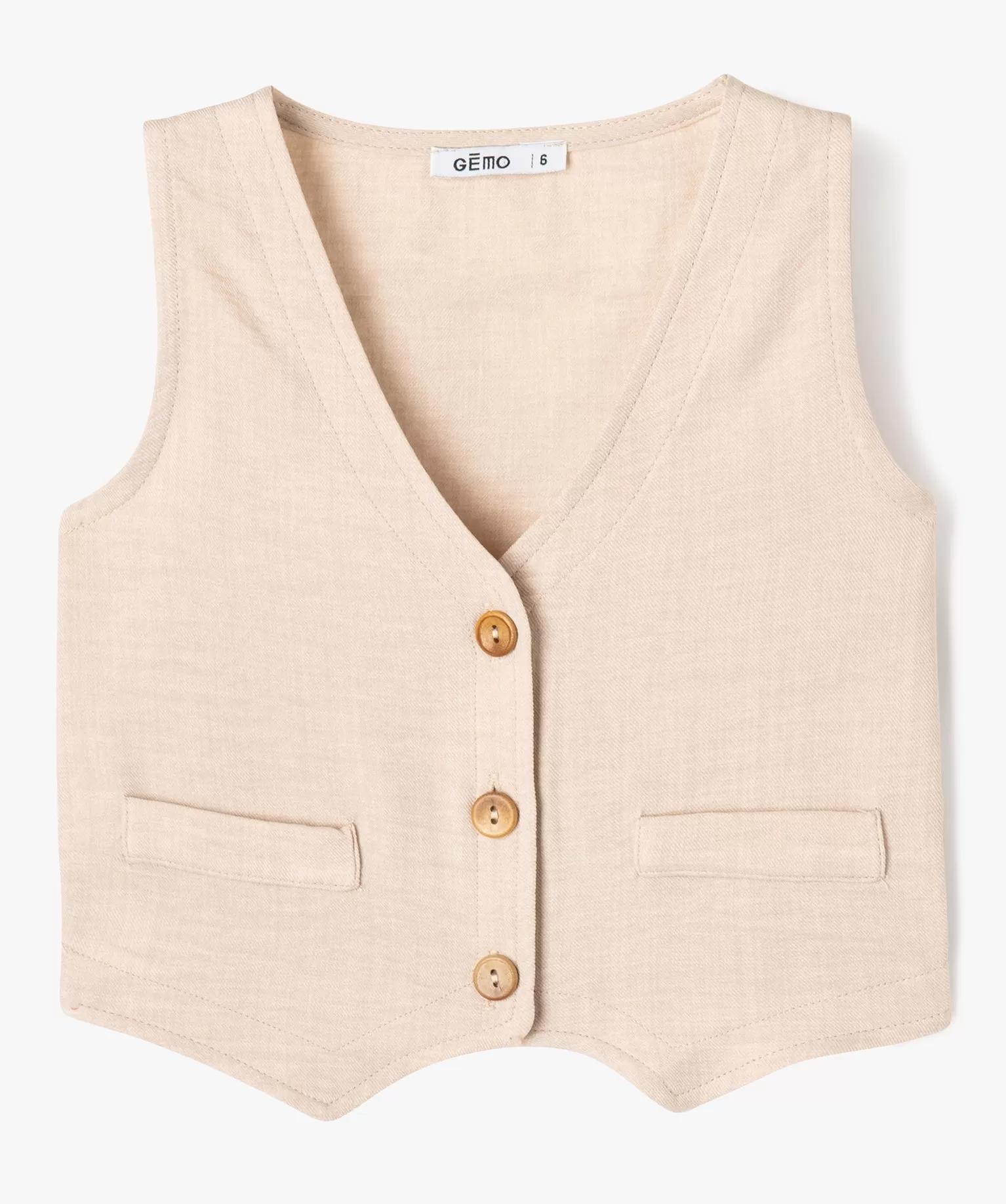 gilet de costume sans manches fille beige blousons et vestes