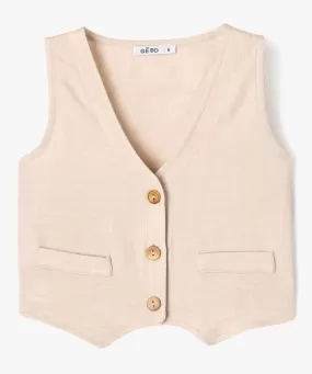 gilet de costume sans manches fille beige blousons et vestes