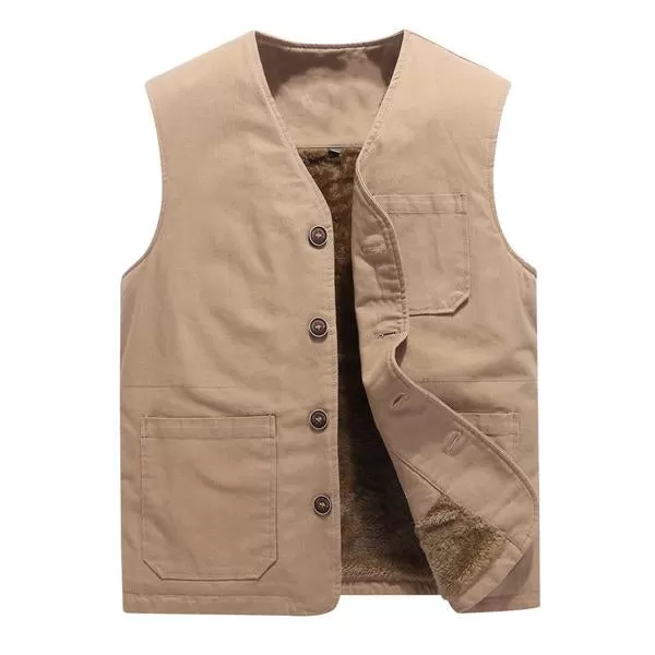 Gilet vintage à poches en polaire homme