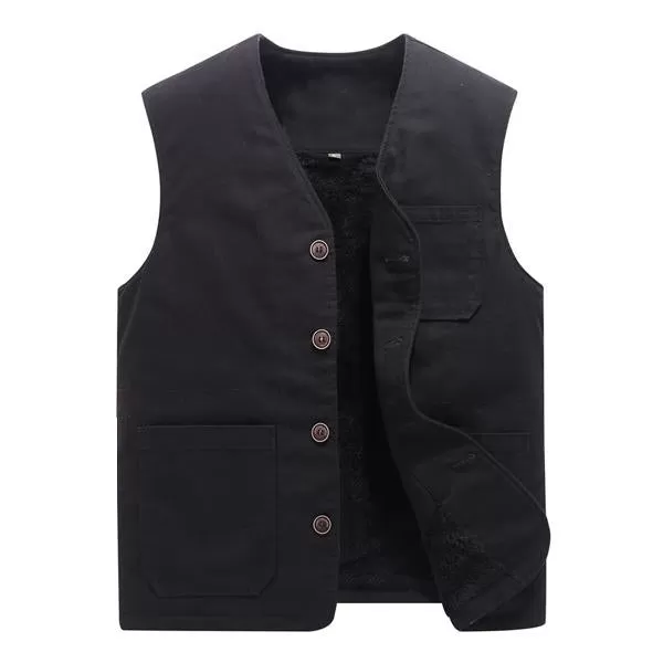 Gilet vintage à poches en polaire homme