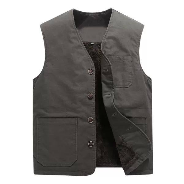 Gilet vintage à poches en polaire homme