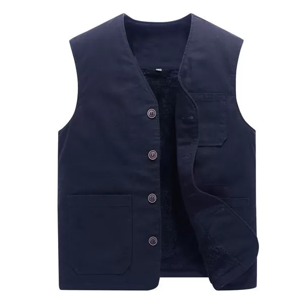 Gilet vintage à poches en polaire homme