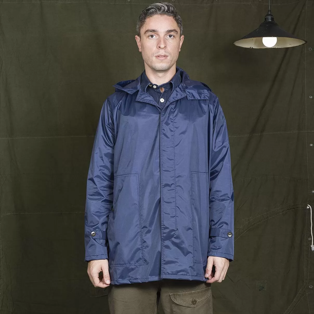 Parka Aron Nylon blue impermeable