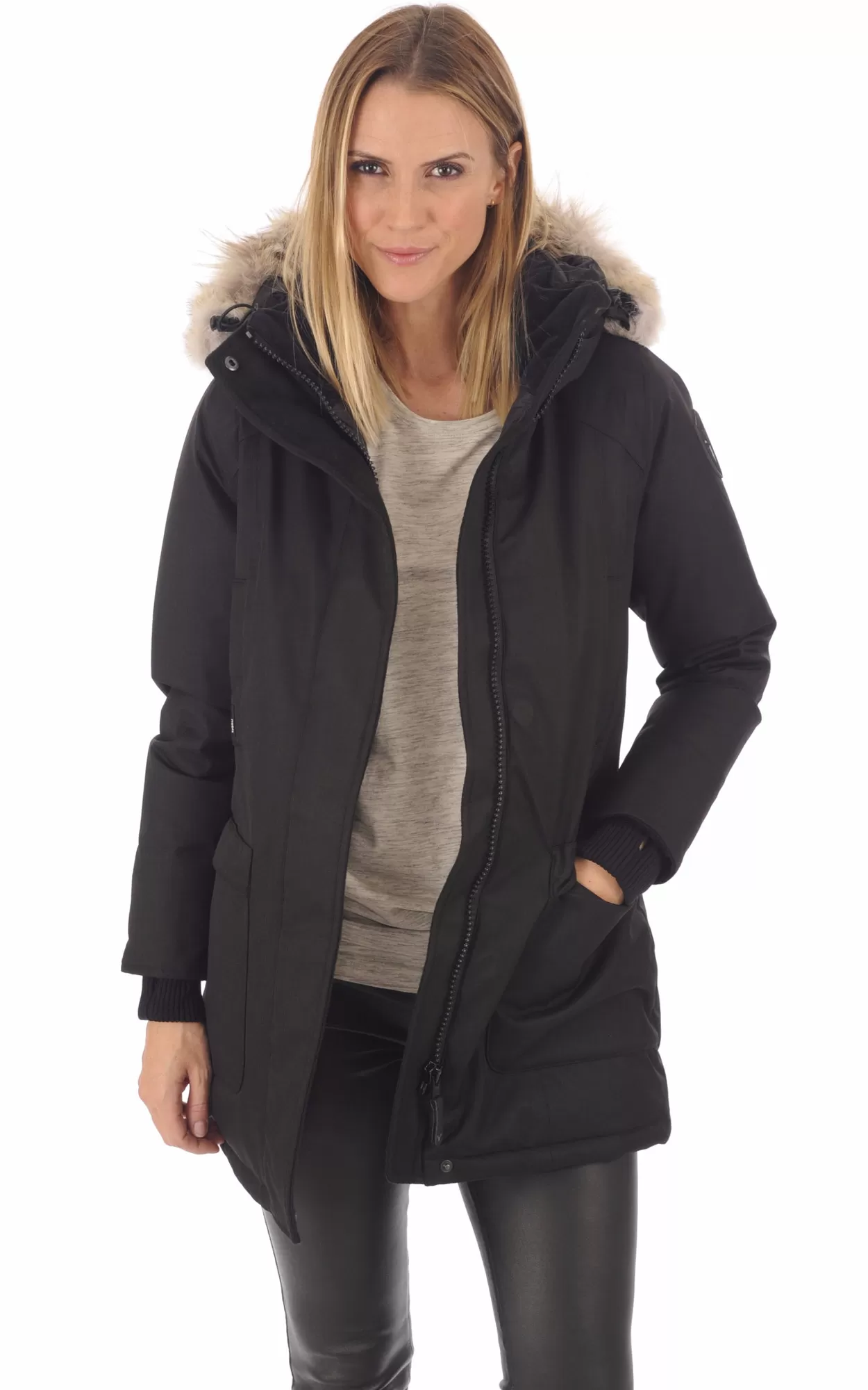 Parka Carla noire Nobis - La Canadienne - Parkas Textile Noir