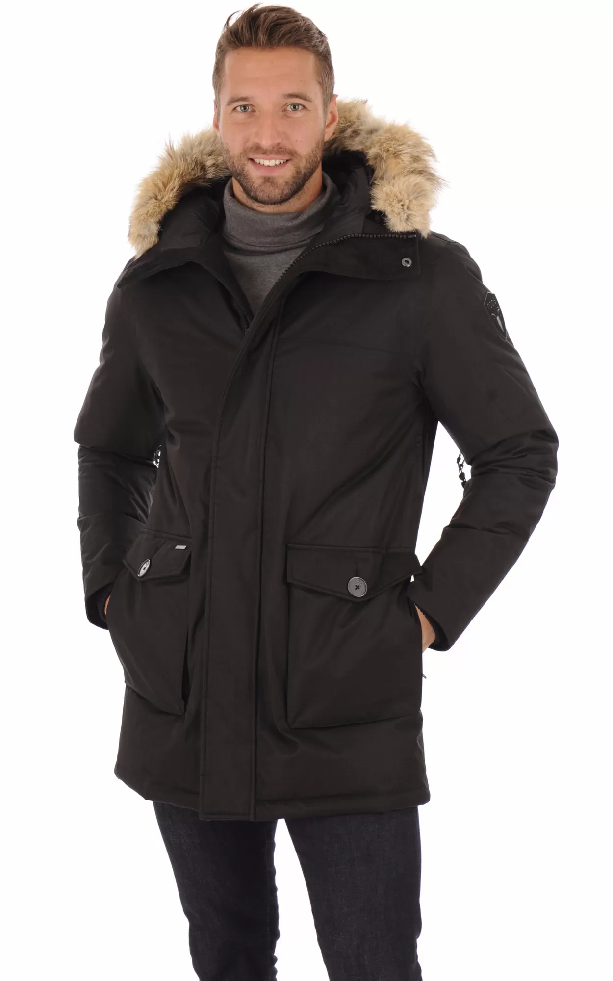 Parka Yves noire Nobis - La Canadienne - Parkas Textile Noir