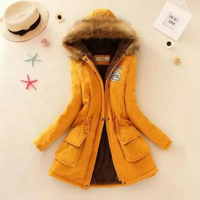 Parkas à capuche en coton ouaté pour femmes