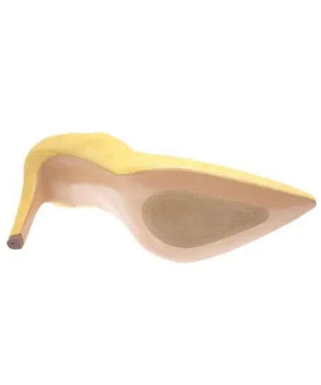 Prenez un bain de soleil tout en brillance escarpin daim jaune OSMOSE